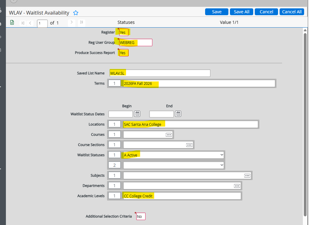 Update The Necessary Fields